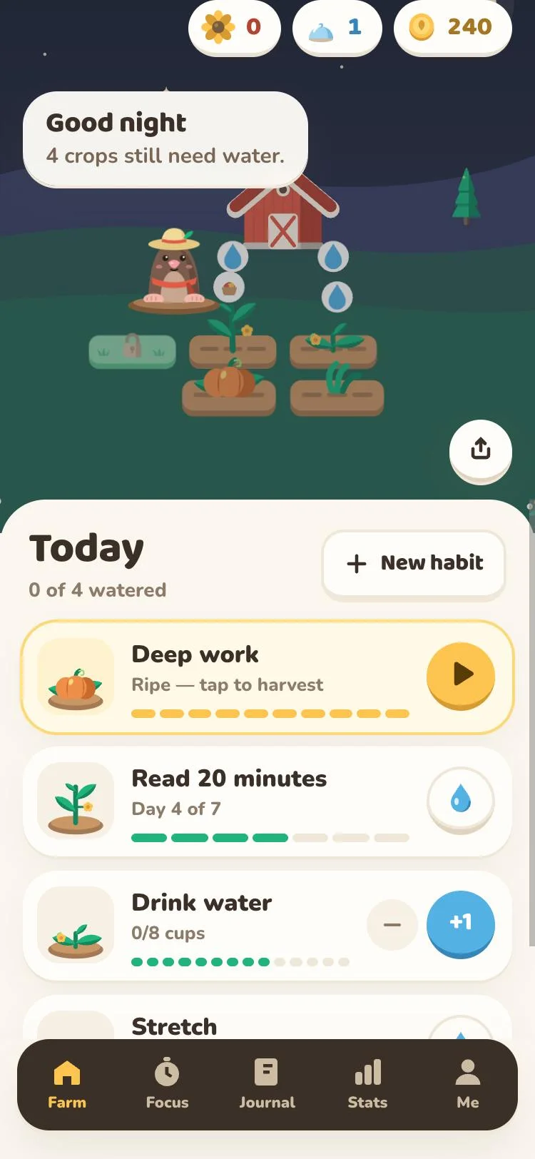 Grow a little farm with your habits.